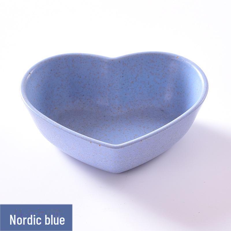 Creative Heart-Shaped Wheat Straw Seasoning Dish - Ideal for Vinegar, Soy Sauce & Dipping