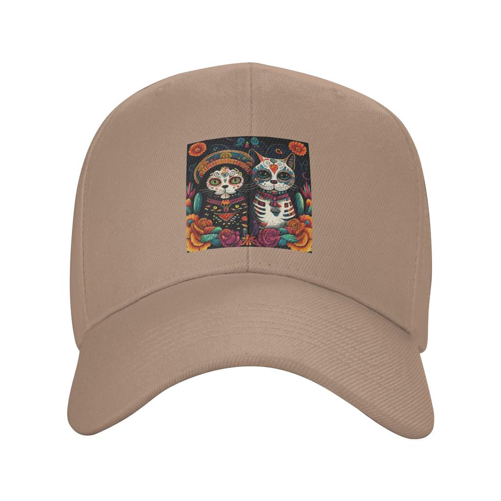 Unisex Baseball Hats Day Of The Dead Kitten Cat Sugar Skull Dia de Los Muertos Summer Sports Baseball Caps Casquette Hats