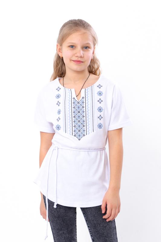 Girls’ Stylish Vyshyvanka – Comfortable Fit & Decorative Belt, Summer, 6439-038-22 HC