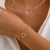 Hip-Hop Style Metal Snake Bone Chain Necklace Female, Commuter Versatile Geometric Chain Spring Buckle Necklace