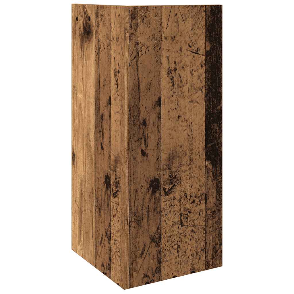 Side Table with Shelf Rustic Wood Look 10 X 10.6 X 23.6 In (25.5 X 27 X 60 Cm)