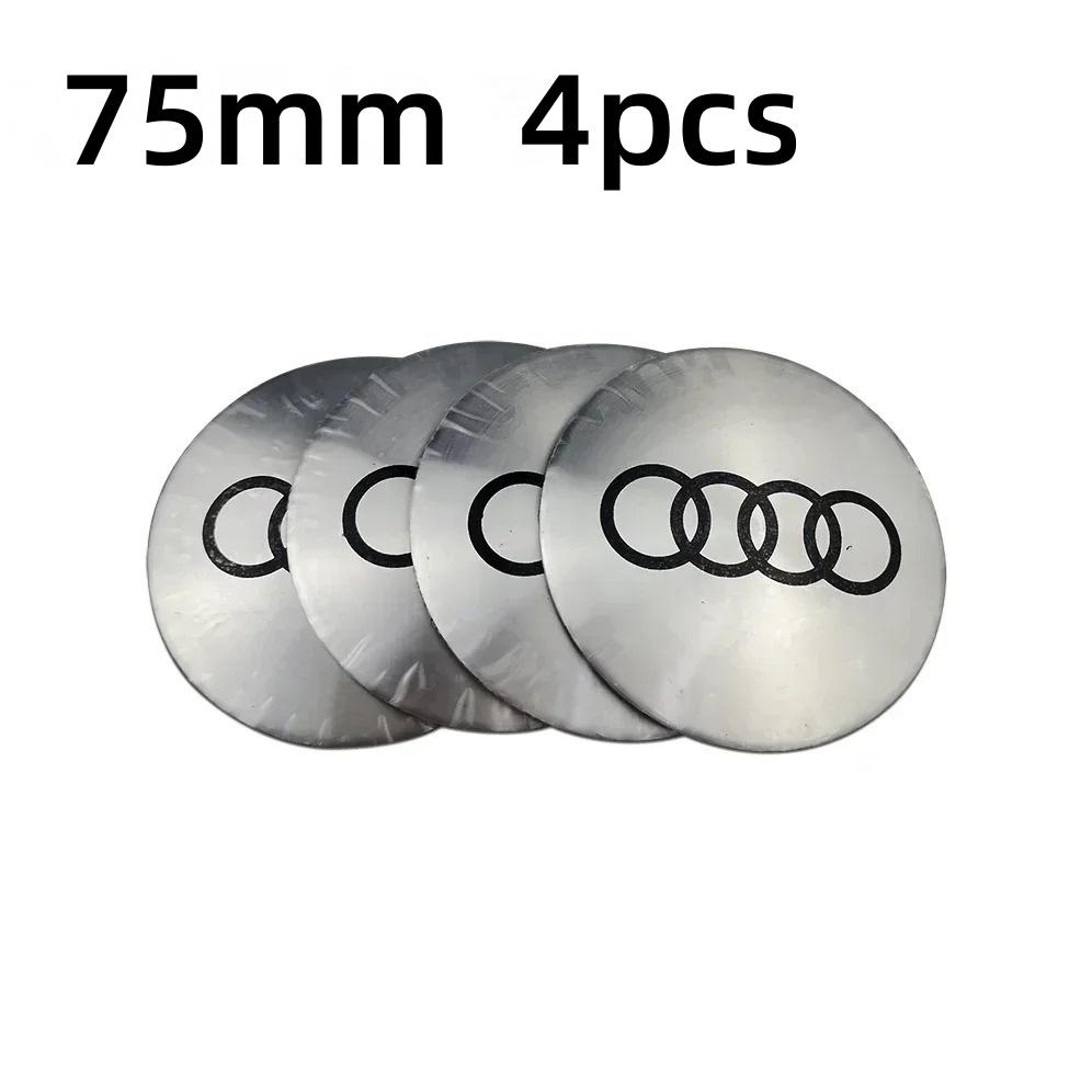 For Audi A856/60/65/70/75mm Car Badge Wheel Center Cover Stickers Hub Caps Decal For Audi A3 A4 A6 A7 A8 Q3 Q5 Q7 S3 S4 S5 S6 RS3 RS4 Sline