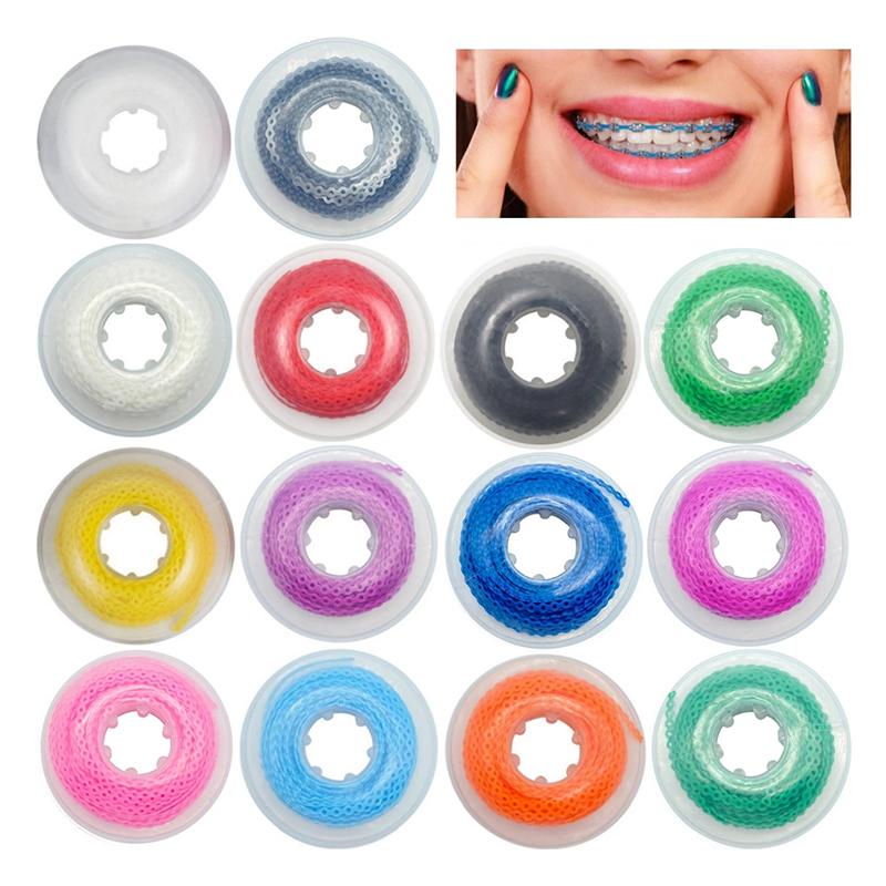 Binchi Health Electronics Dental Orthodontic Elastic Power Chain 15 Feet 4.5M Ultra Powerchains Rubber Bands For Dentist Ortho Materials Long Short Continuous
