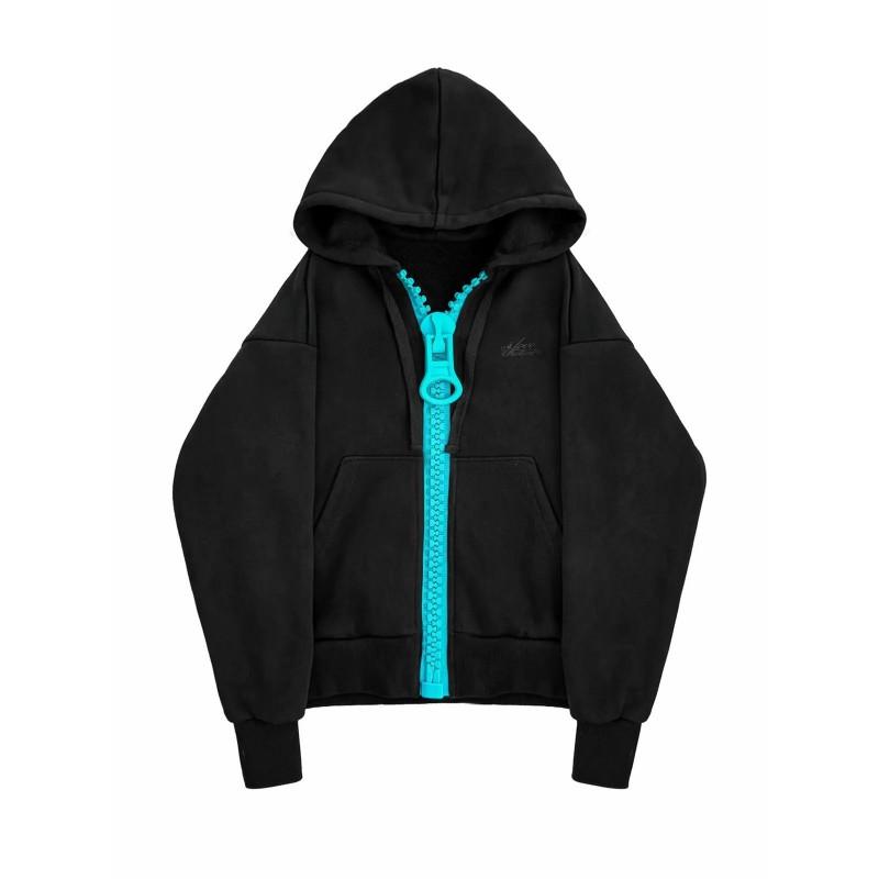 Y2K Vintage Solid Zip-Up Hoodie Loose Fit Casual Hooded Sweatshirt Men Women