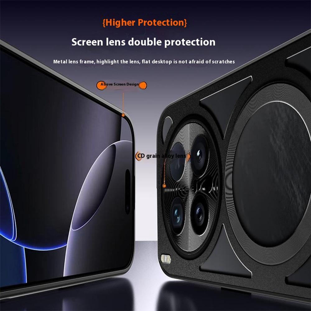 For vivo X200 Ultra 5G Case Magnetic Kickstand Hollow Heat Dissipation Silicone+PC+Metal Bumper Phone Cover