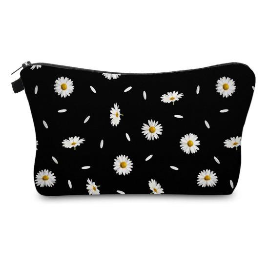 Cosmetic Bag Portable with Zipper Large Capacity Bag Floral Print Compact Travel Makeup Organizer for Cosmetics And Small