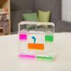 Decorațiune Pătrată cu Mișcare Lichidă de Animale Ameliorarea Stresului Clepsidră Lichidă în Mișcare cu Mini Figurină de Animal Ornament pentru Birou Acasă