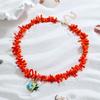 Colier cu Mărgele Imitate Coral Y2K pentru Femei Pandantiv Pește Ceramic Colorat Handmade Lanț Reglabil la Claviculă Accesoriu Bijuterii