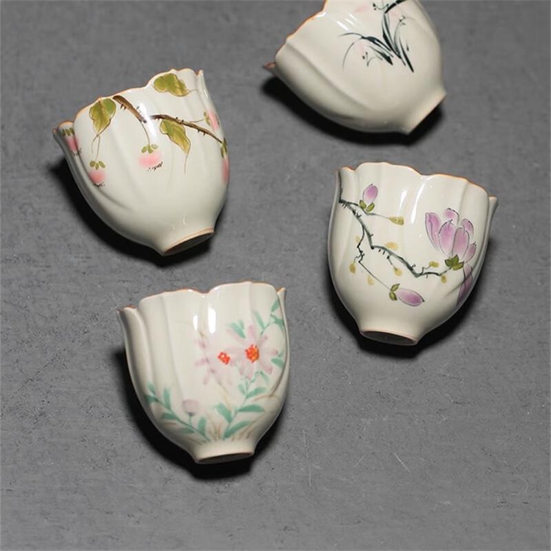 Hand-painted Ceramic Flower Teacup