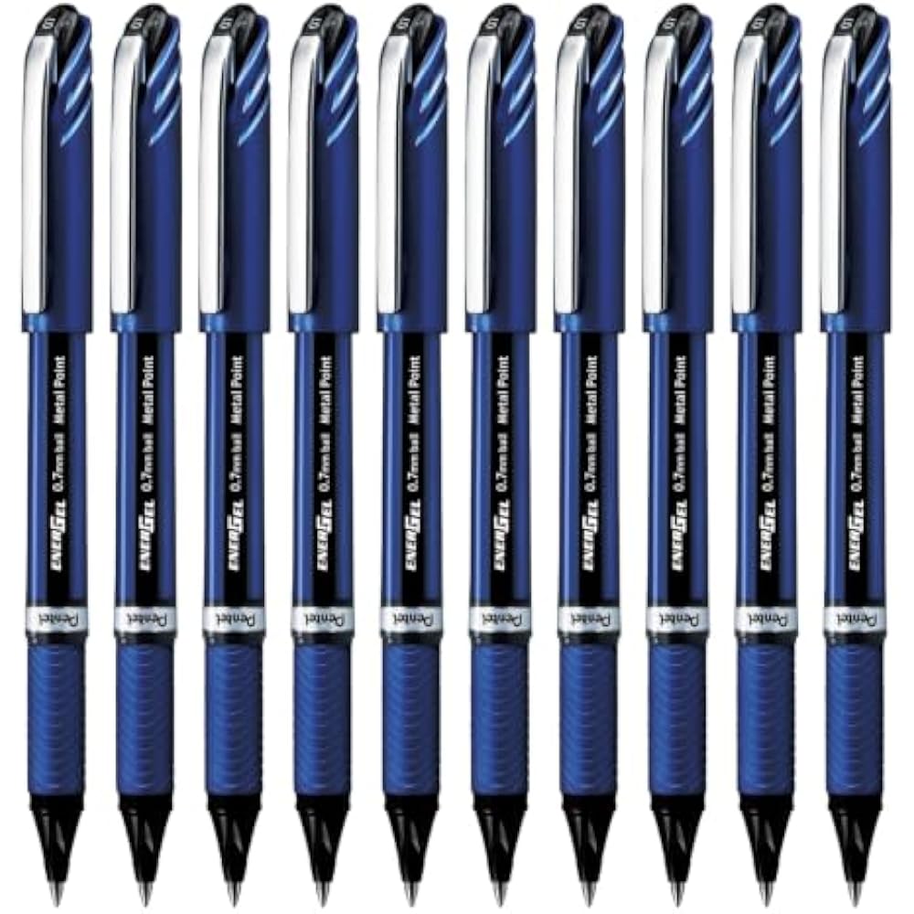 Pentel Water-based Gel Ink Ballpoint Pen Energy Gel Euro 0.7mm (Black) BL27-A [Set of 10]