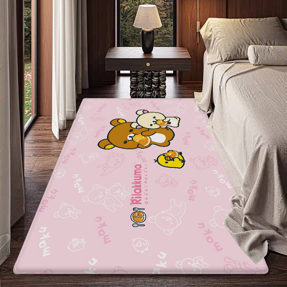 Kawaii Rilakkuma Bear Room Mats Washable Non-Slip Living Room Sofa Chairs Area Mat Kitchen Alfombra