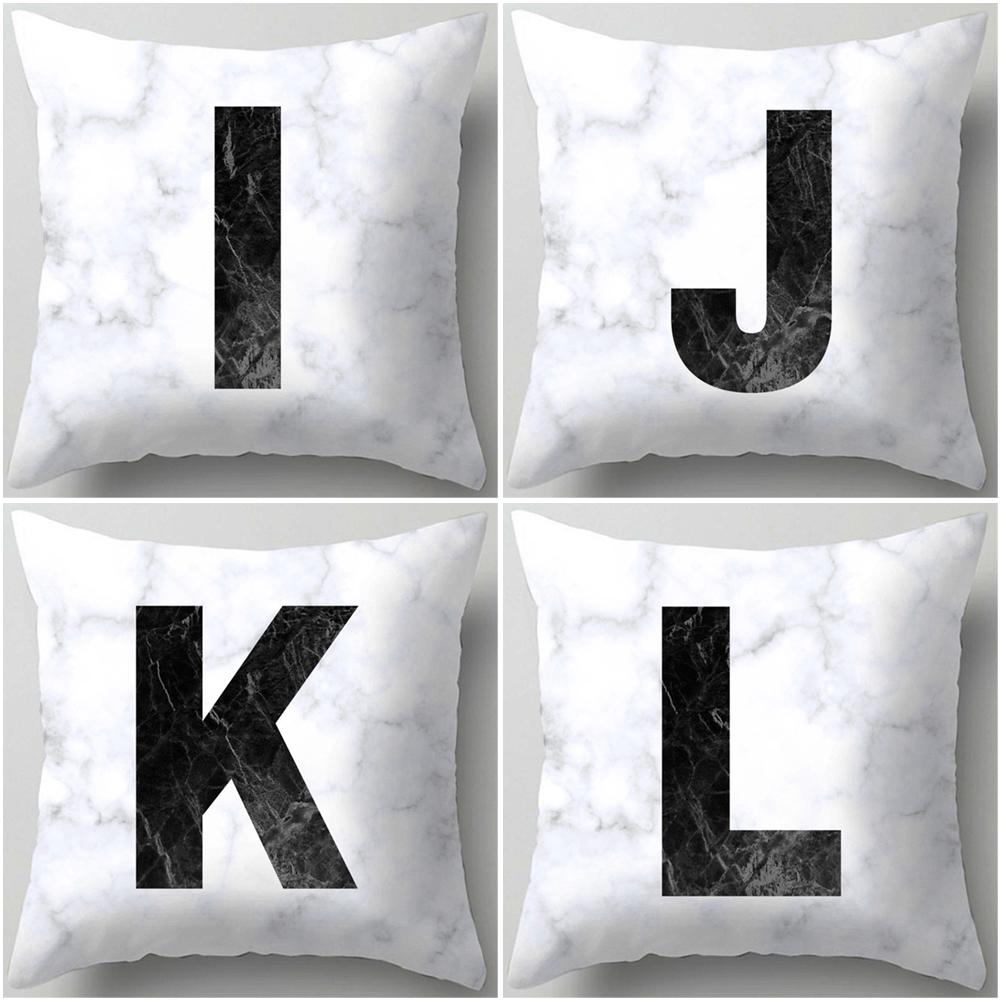 Marble Letter Print Pillowcase Decorative Pillow Sofa Cushion Cover Home Decor Pillowcase
