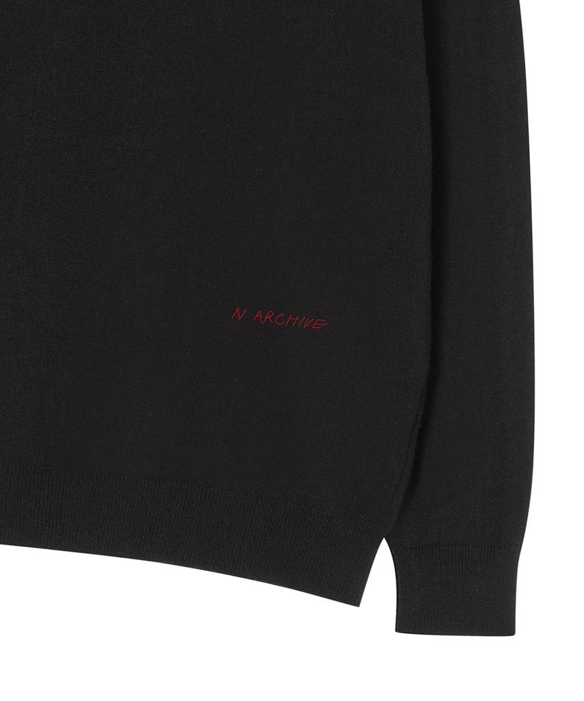 BEYOND CLOSET [Collection Line] Lux Cashmere Blend Turtleneck Knit Black