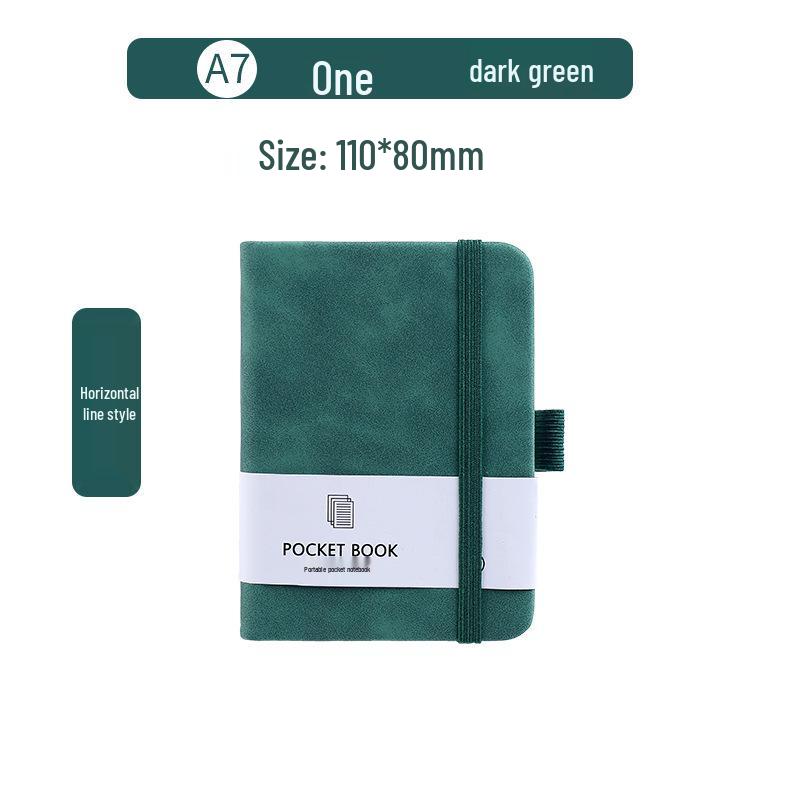 Compact A7 Carry-On Notebook with Strap, Thick Mini Planner, Logo Printable