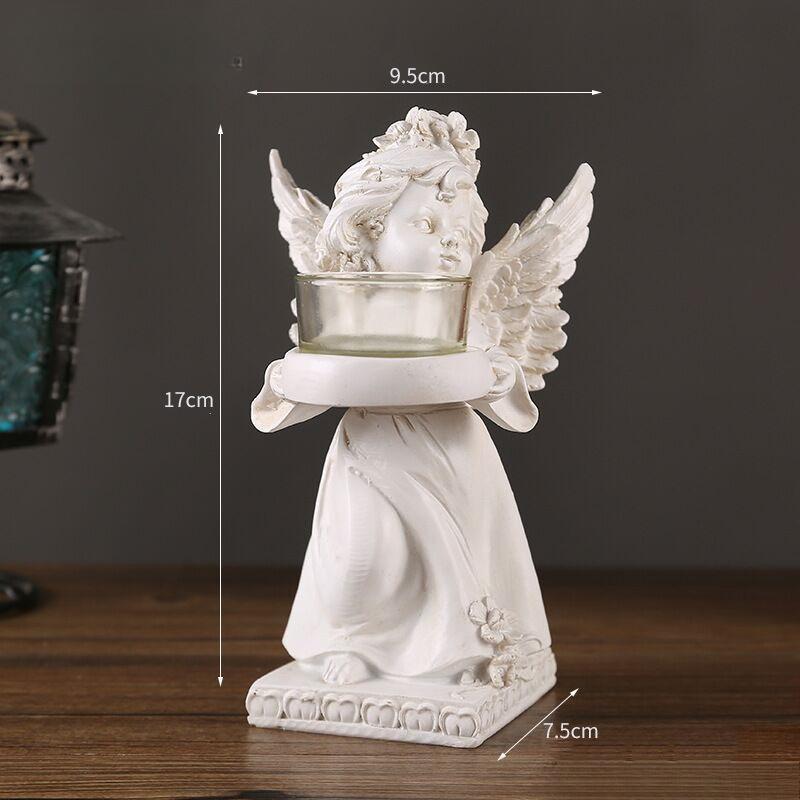 New High-end European Retro Angel Candle Holder Decoration Home Desktop Decoration Romantic Candlelight Decoration Handicrafts
