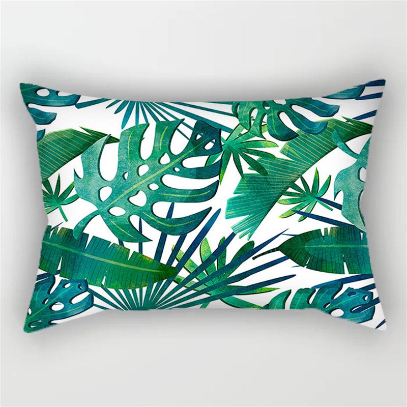 30x50cm Tropical Plant Polyester Pillow Cases Sofa Chair Living Room Home Decoration Green Leaves Plant Sunflower Pillowcase