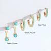Conjunto de 3 Mini Brincos Turquesa Cor Dourada Novo Design Argolas Fofas Joias de Luxo Conjunto para Presente Opções de Pedras Cor Preta