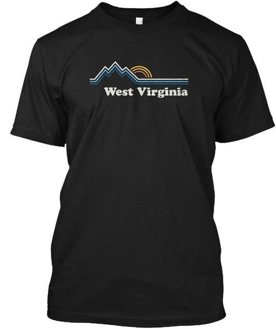 Retro West Virginia Wv Sunrise Mountains TShirt Made in the USA Size S to 5XL Unisex T-Shirt XXXL