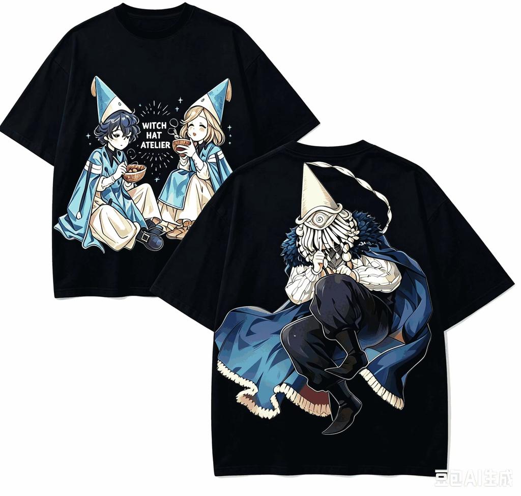 Witch Hat Atelier Coco Qifrey Agott Tetia Richeh Olruggio Kamome Shirahama Anime Unisexga Ensemble Cast Graphic Print Double Hot