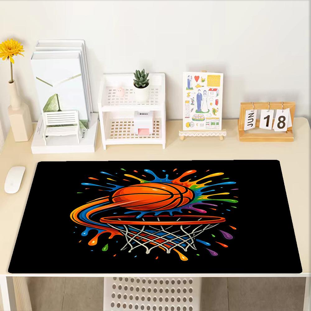 Basketball Theme Mouse Pad, Non Slip Rubber Base, Multifunctional Office & Home Decor, Perfect for Workspace Personalization.