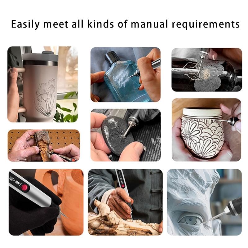 Portable Engraving Pen Featurings High Power Motor Adjustable Gear for Detailed Works On Multiple Materials