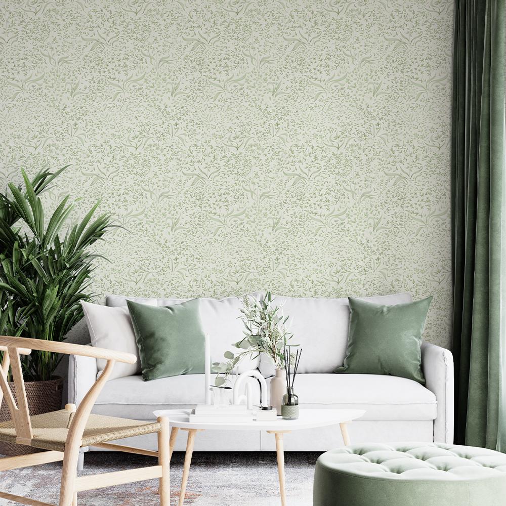 

Зеленые листья Самоклеящиеся обои Свежие цветы Водонепроницаемый декор для стен Контактная бумага Ретро наклейка для мебели 44cmx300cm