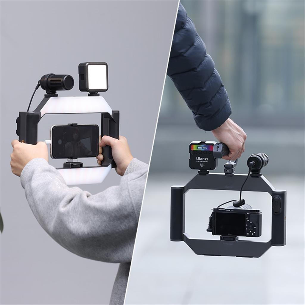 U-Rig Video LED Light Wireless Remote Smartphone Video Light 2 in 1 Ring Light Handheld Light with Bracket for DSLR