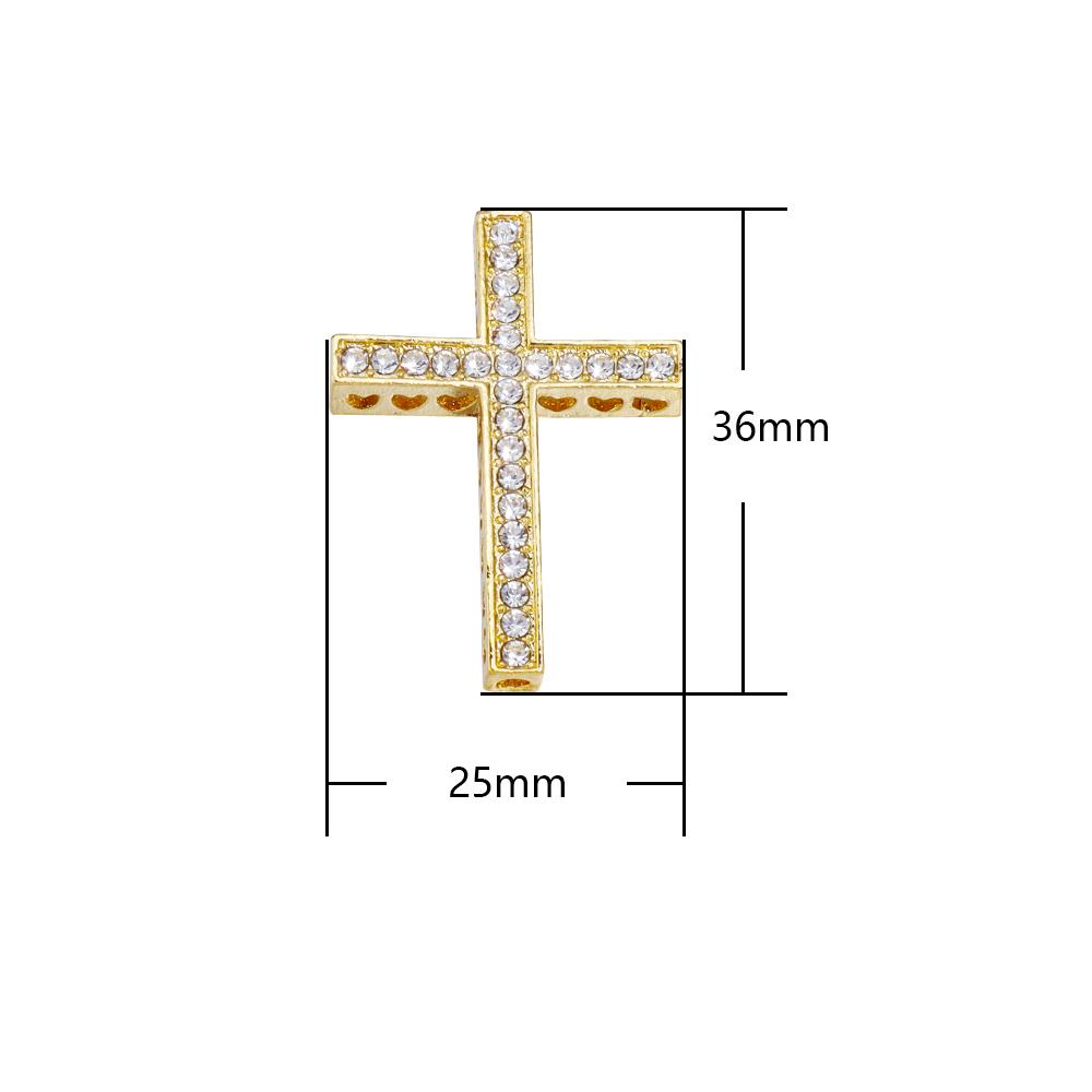 5pcs/lot Rhinestones Cross Charms Loose Pendant Beads for Jewelry Making DIY Punk Bracelet Necklace Accessories