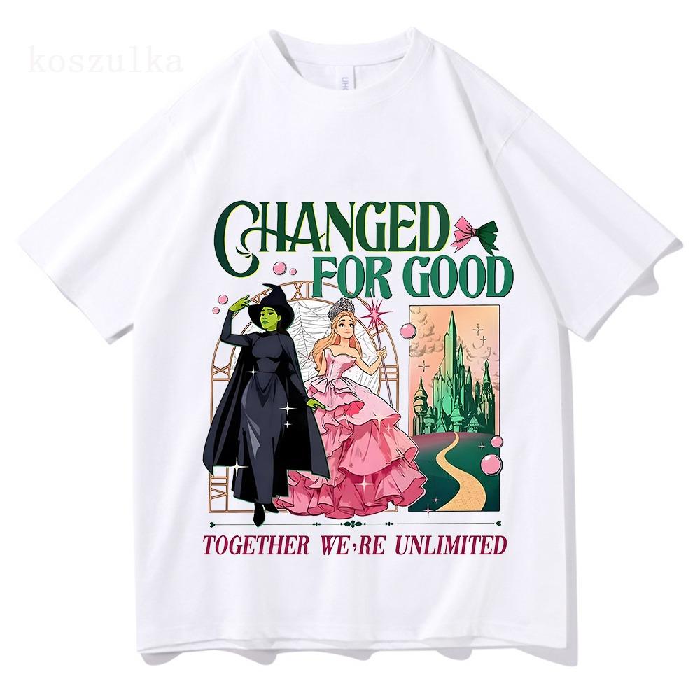 Wicked: for Good The Soundtrack Tshirts Cotton Short Sleeve Loose Women T-shirt Fashion Loose Unisex Streetwear T Shirt