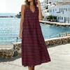 Fashionable Women's U-neck Sleeveless Pocket Slit Vest Cotton Linen Dress