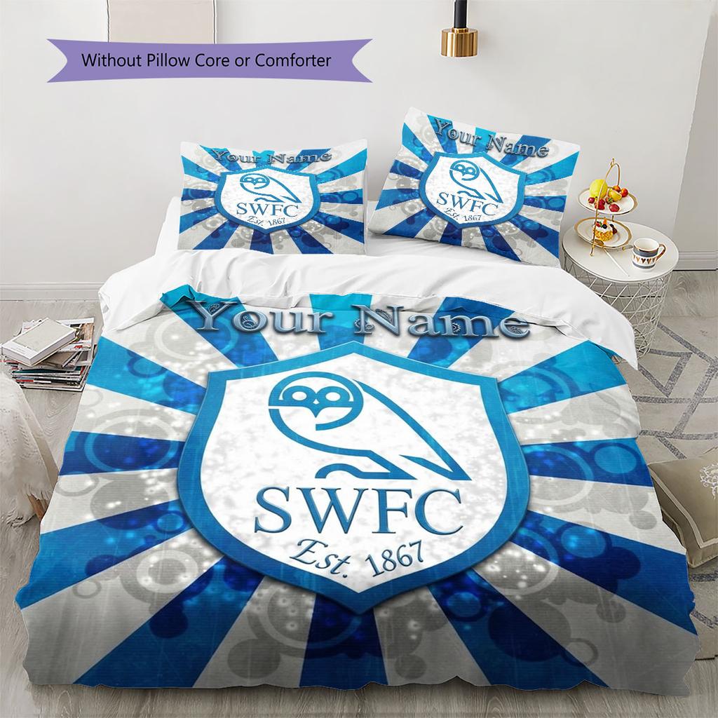 Sheffield Wednesday Football Club Custom Name Pattern Bedding,Quilt Set Quilt Cover Pillowcase Home Birthday Gift(1 * duvet cover + 2 * pillowcase, wi