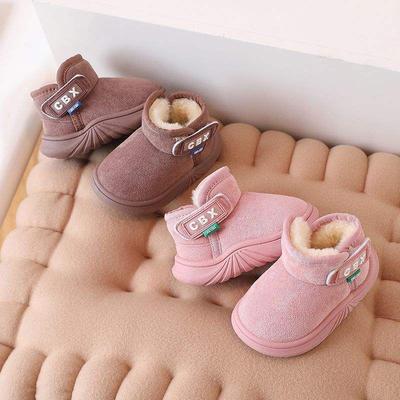 Winter Children's Snow Boots Versatile Foreign Style Baby Bag Heel Cotton Shoes Thickened Cute Boys and Girls Soft-soled Warm Short Boots