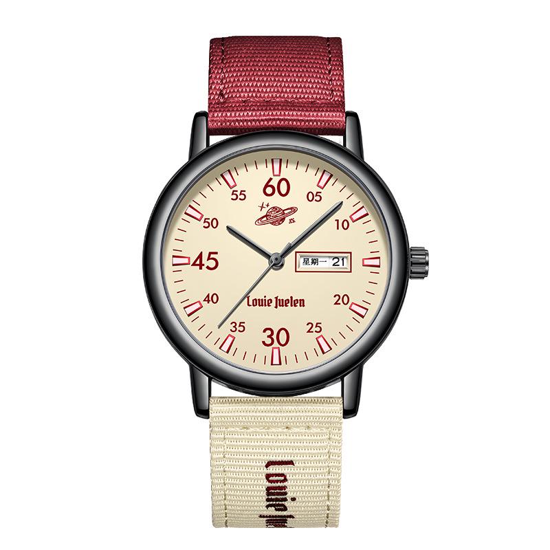 Louis Juren Retro Herren-Quarz-Uhr für Teenager und Studenten