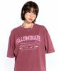 FILLUMINATE Damaged Graphic Pigment T-Shirt - Wine