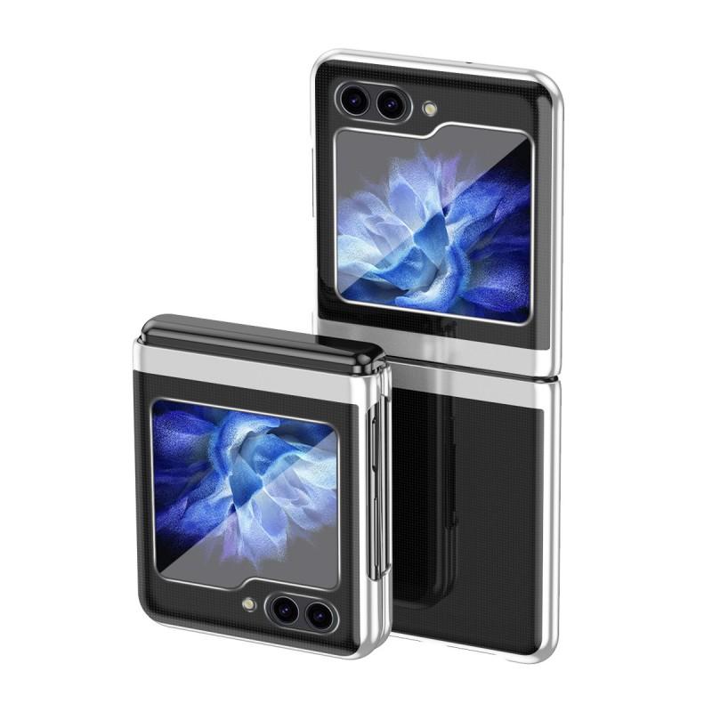 Slim Transparent Flip Phone Case Galaxy Z Flip5 6 With Kickstand Shockproof TPU PC Hybrid Cover