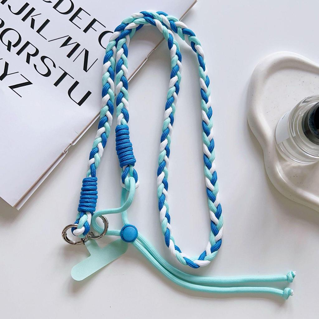 Adjustable Colorful Braided Cross-Body Lanyard with Knot for Phone or Water Bottle