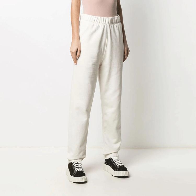 Ganni Logo Elastic Waist Sports Long Pants Women Bottoms White T2925-135