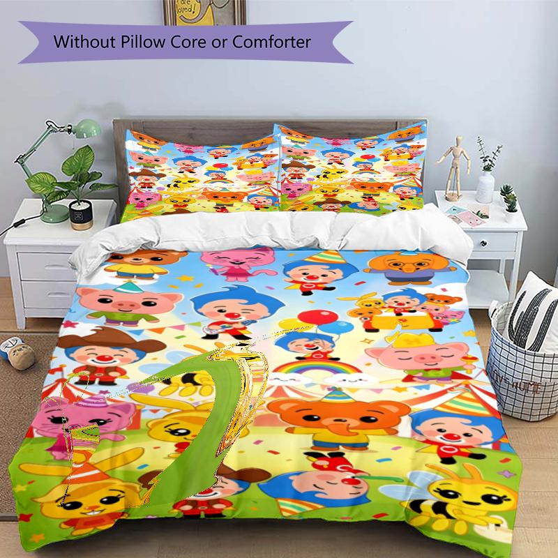 3pcs Duvet Cover Set (1*Duvet Cover + 2*Pillowcase, Without Core), Plim Plim Print Bedding Set, Bedroom Decor, All‑Season, Gift