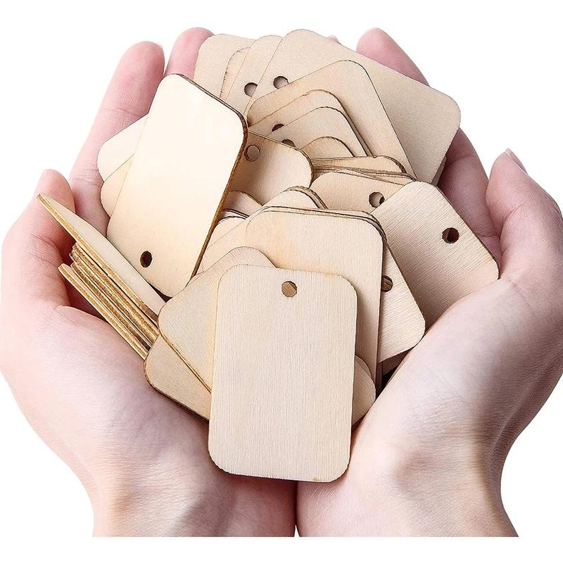 25/50/100 Pezzi Fette di Legno Naturale Non Verniciate Etichette Regalo Etichette Appese in Legno Vuote con Corda per Decorazioni Matrimonio Festa di Compleanno Segnalibri Fai da Te Artigianato