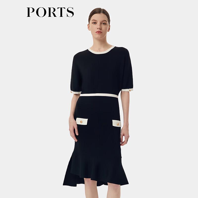 

PORTS Women s Knit Shirt Collar Midi Dress M