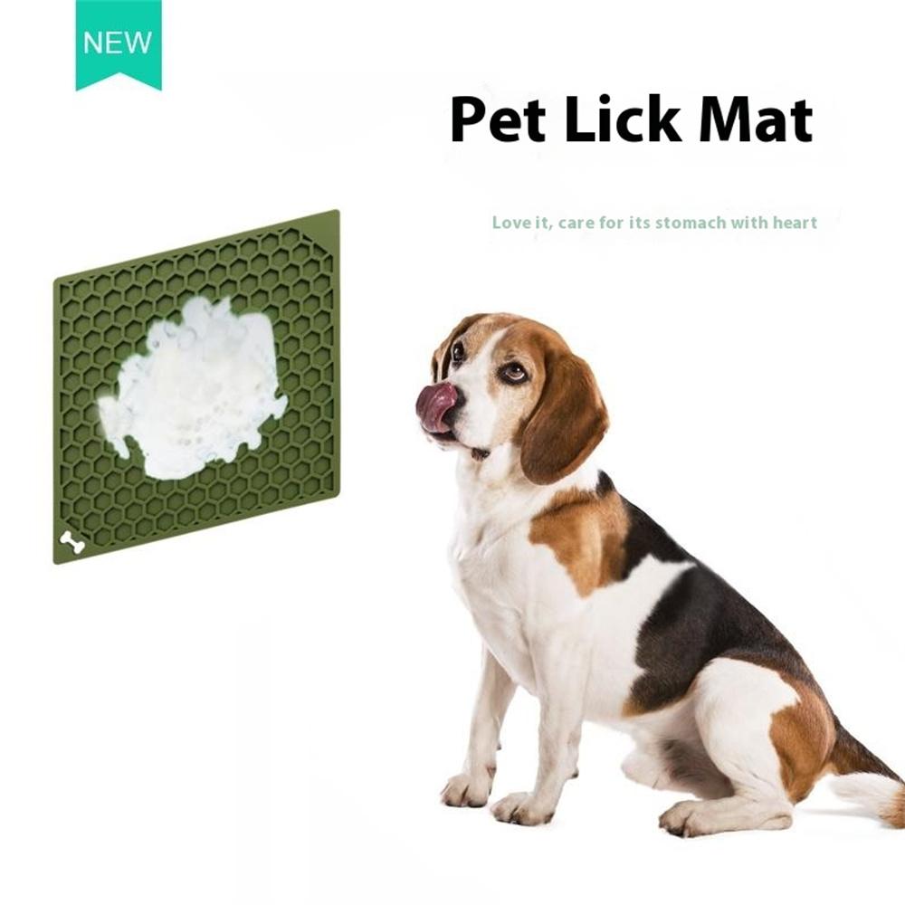 Pet Lick Mat Honeycomb Pattern Slow Feeder Anti-Choke Suction Cup Licking Pad for Dogs/Cats