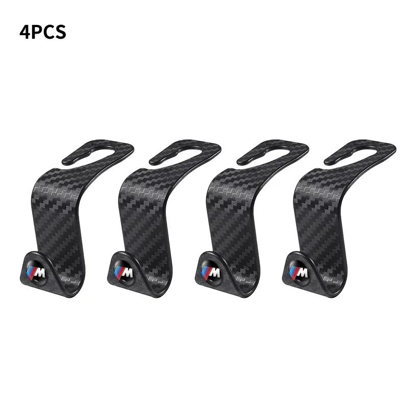 4pcs Carbon Fibre Car Rear Seat Hook Hanger Storage Organizer Hooks for BMW E46 E85 E60 F10 E39 F30 E36 F20 E87 E90 E70 X3 X5