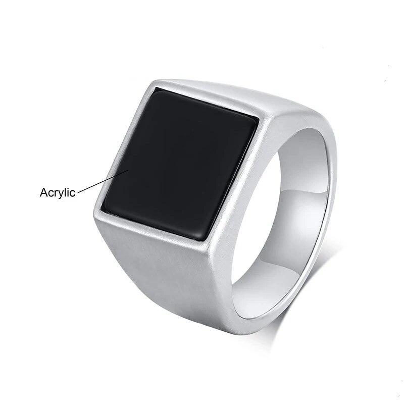 Jiayiqi Männer Ring Punk Rock Glatte 316L Edelstahl Siegelring Für Männer Hip Hop Party Schmuck Großhandel Männlich Hochzeit anel