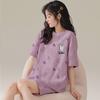 Japanese summer department new cotton pajamas women's fresh pastoral style student casual loungewear round neck short-sleeved suit