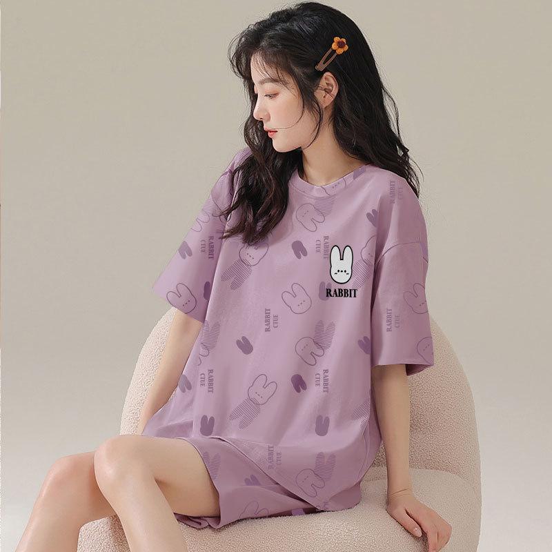 Japanese summer department new cotton pajamas women's fresh pastoral style student casual loungewear round neck short-sleeved suit