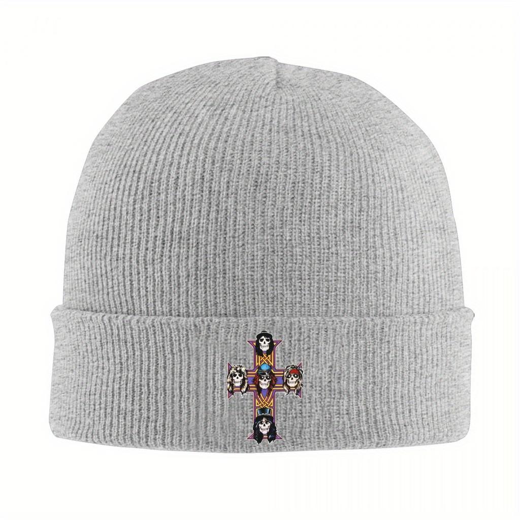 Guns N Roses Cross Band Knit Hat Beanie Winter Hats Warm New Hard Rock Hip Hop Caps Men Women