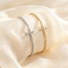 Classic Cross Charm Bracelet for Women, Adjustable Tennis Chain Copper Bracelets, Party Fashion Jewelry Gift