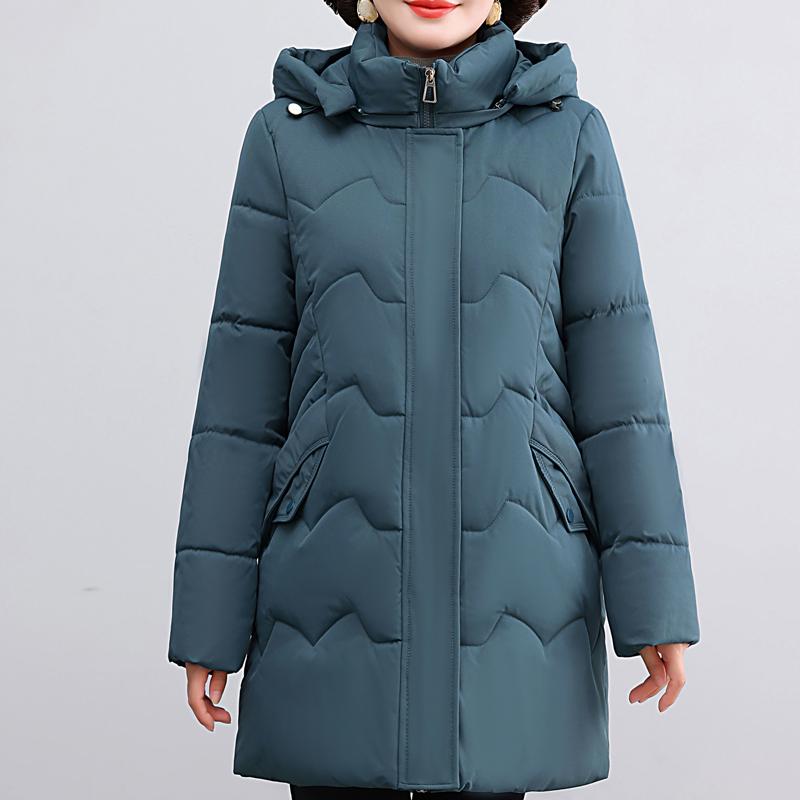 

Зимнее пальто Женская верхняя одежда с капюшоном Повседневная толстая теплая парка больших размеров Зимние куртки для женщин среднего возраста 5XL зелёный