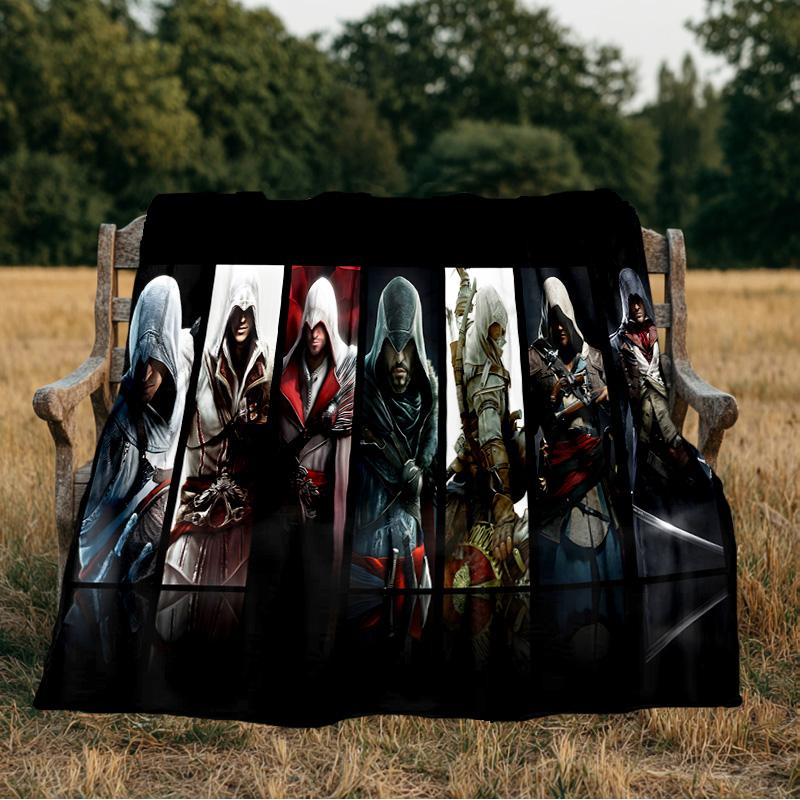 Assassin Game Flannel Blanket, Use for Birthday/Holiday Gift, Soft Blanket for Sofa/Bed/Camping/Office/Tourism Use,All Seasons