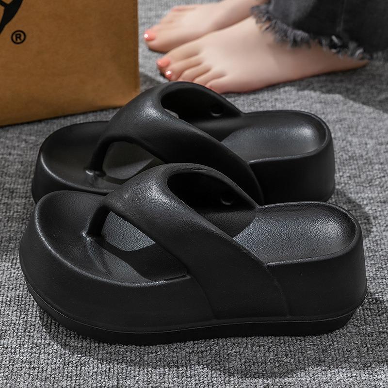 

Популярные женские шлепанцы, летние новые тапочки на платформе и танкетке, модные шлепанцы для отдыха на открытом воздухе, обувь из ЭВА для инъекций, повседневные пляжные шлепанцы EUR 36-37 чёрный